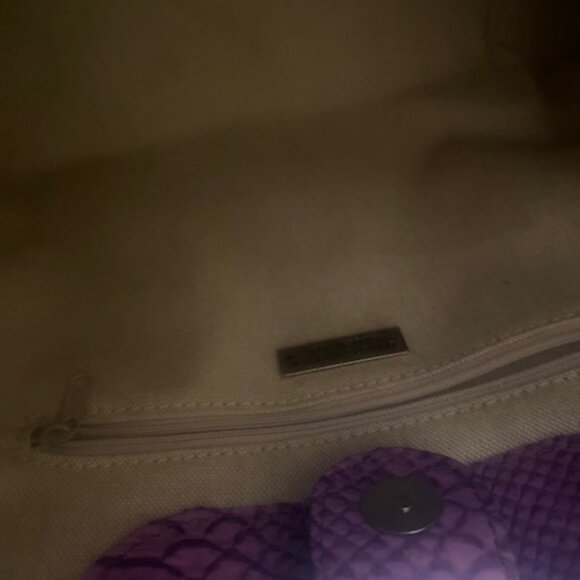 Doncaster Vintage Pink/Purple Python Embossed Italian Leather Bag - Picture 8 of 9